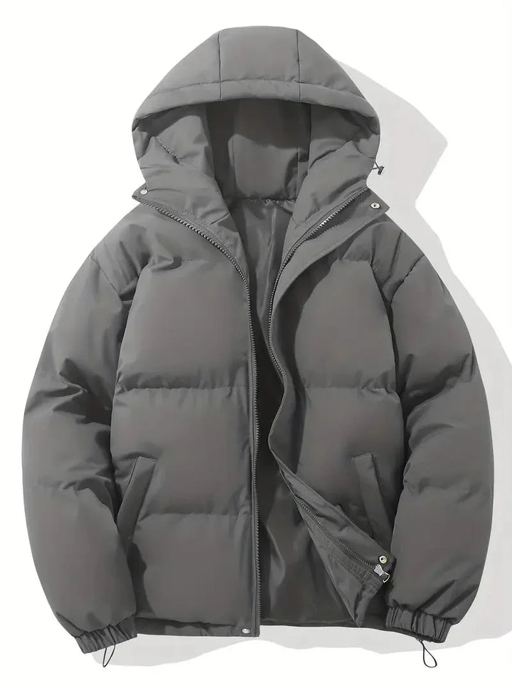 Women's Winter Jacket with Adjustable Hood and Zipper