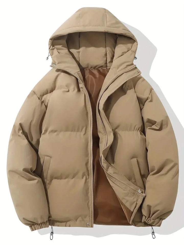 Women's Winter Jacket with Adjustable Hood and Zipper