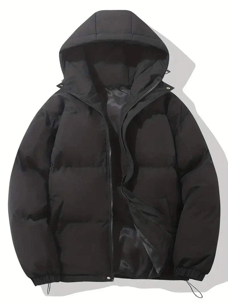 Women's Winter Jacket with Adjustable Hood and Zipper