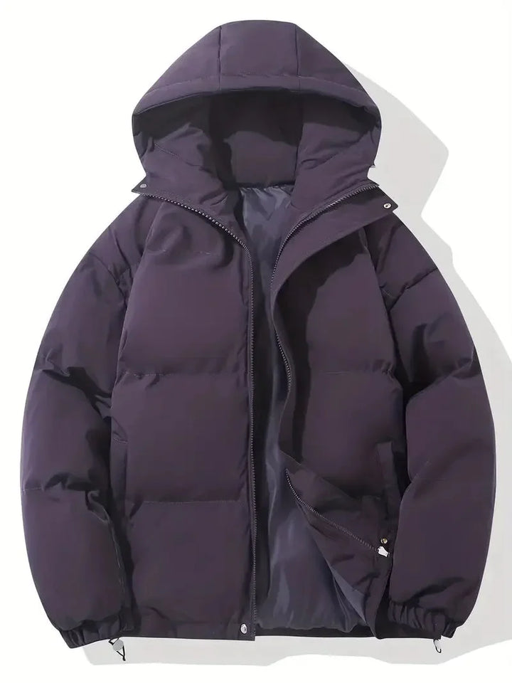 Women's Winter Jacket with Adjustable Hood and Zipper