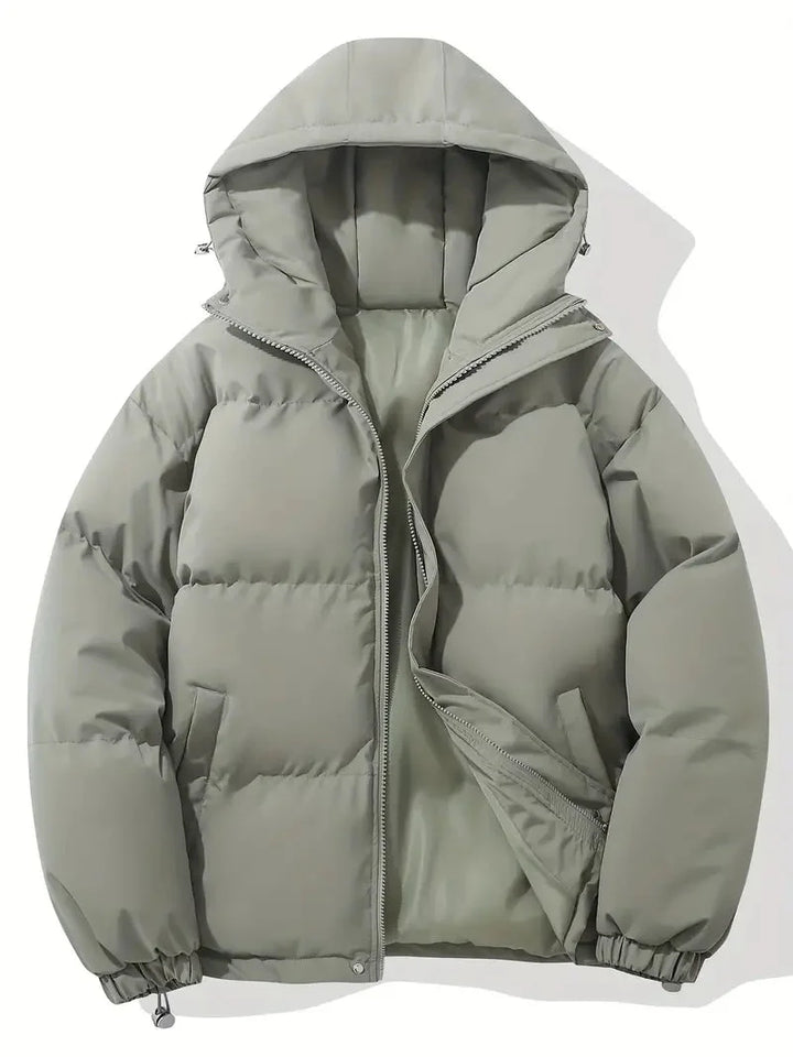 Women's Winter Jacket with Adjustable Hood and Zipper