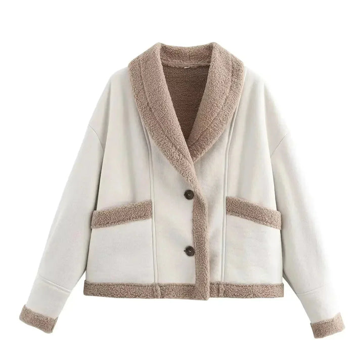 Women's Winter Faux Suede Jacket with Warm Lining