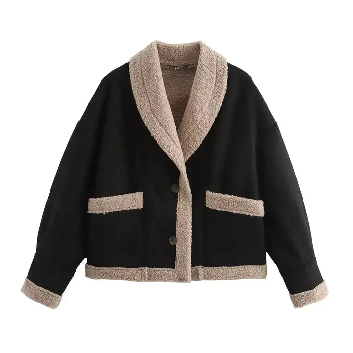 Women's Winter Faux Suede Jacket with Warm Lining