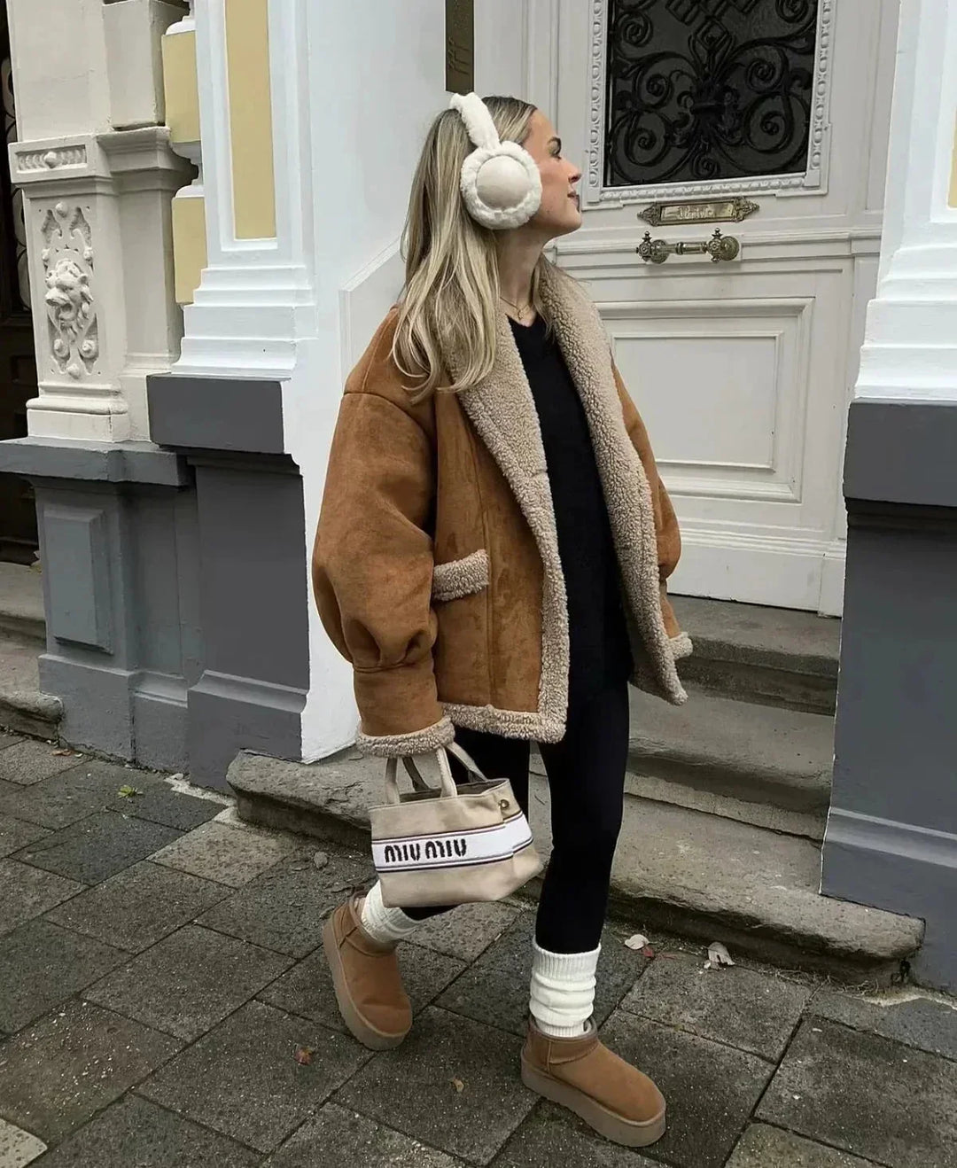 Women's Winter Faux Suede Jacket with Warm Lining