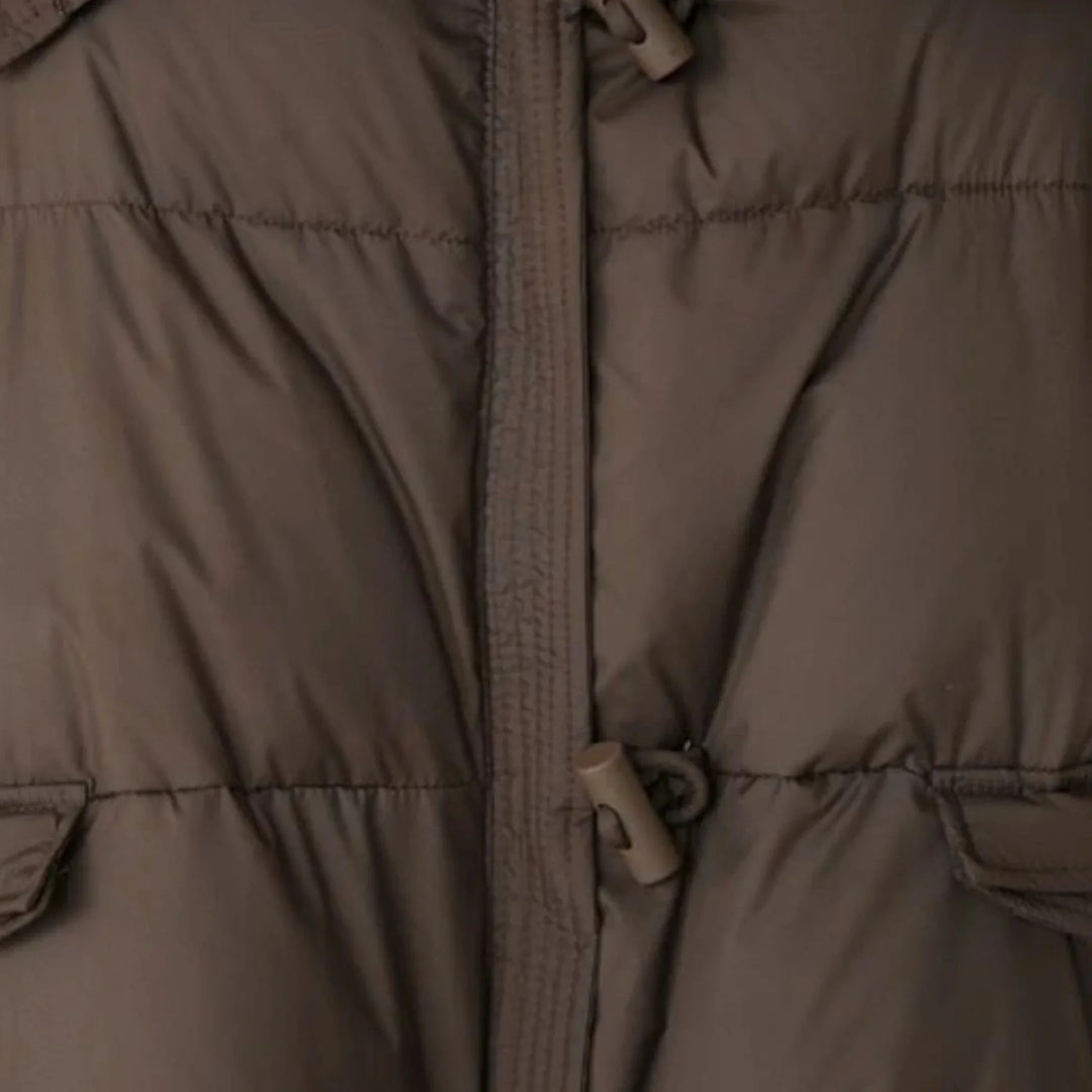 Women's jacket with faux fur collar and ribbed sleeves