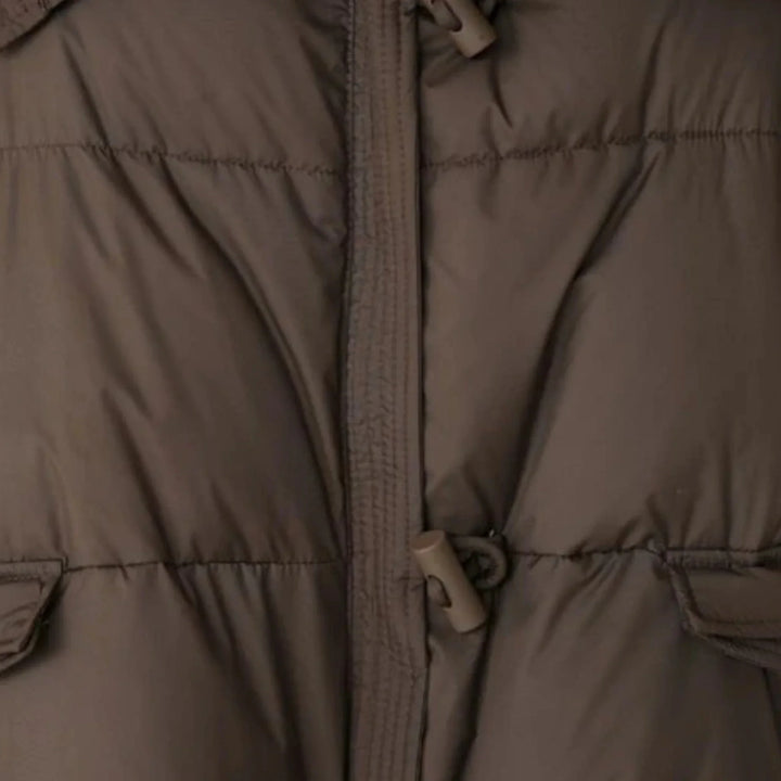 Women's jacket with faux fur collar and ribbed sleeves