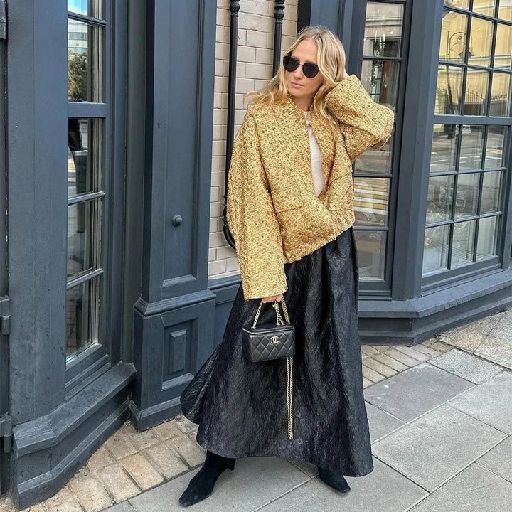 Chic Women's Sequin Jacket with Elegant Cut