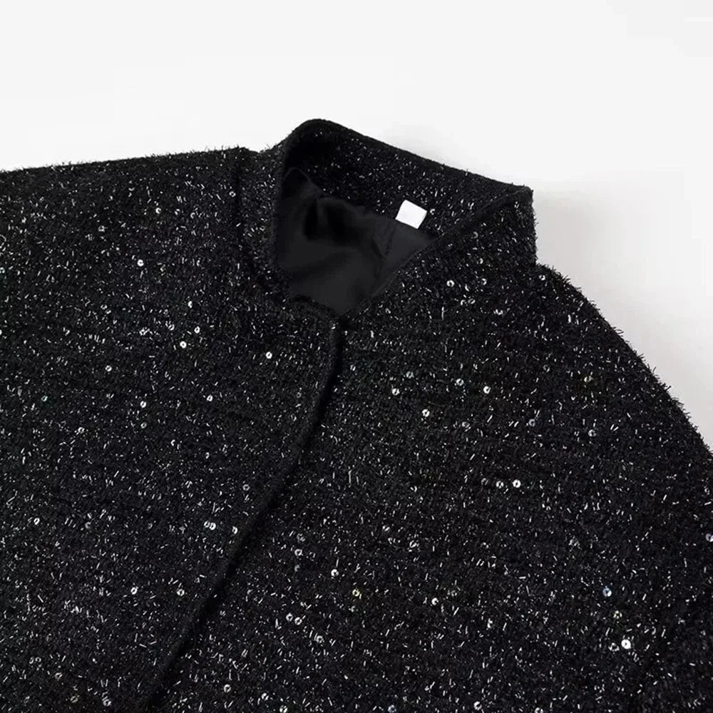 Chic Women's Sequin Jacket with Elegant Cut