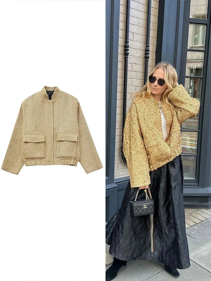 Chic Women's Sequin Jacket with Elegant Cut
