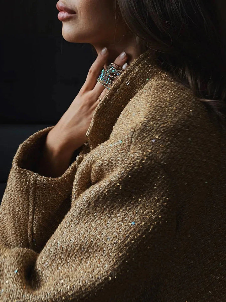 Chic Women's Sequin Jacket with Elegant Cut