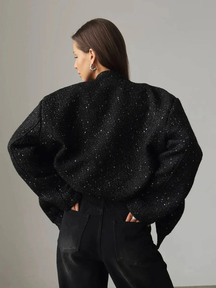 Chic Women's Sequin Jacket with Elegant Cut