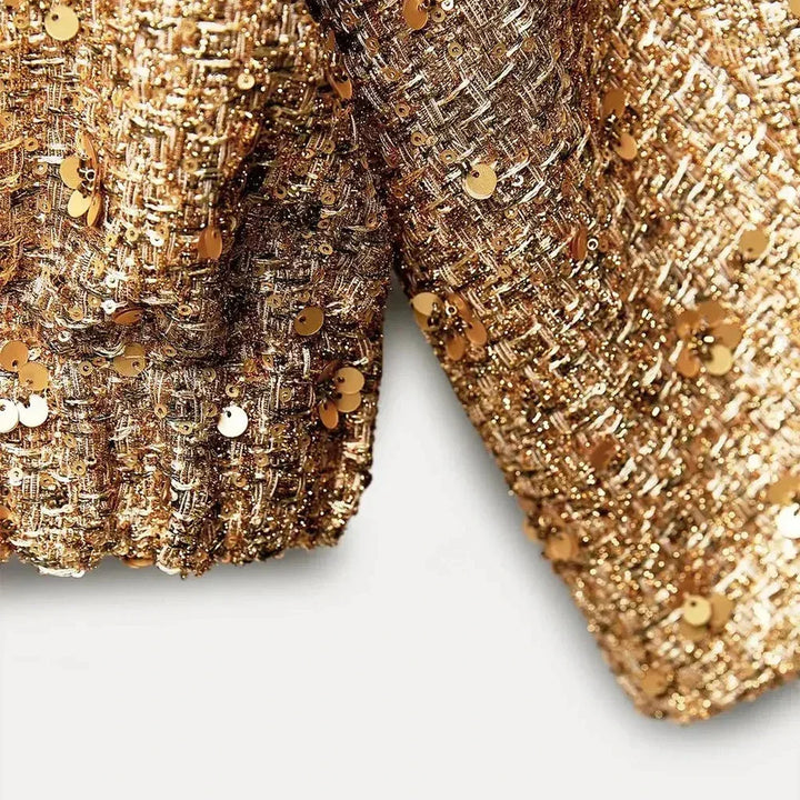 Chic Women's Sequin Jacket with Elegant Cut