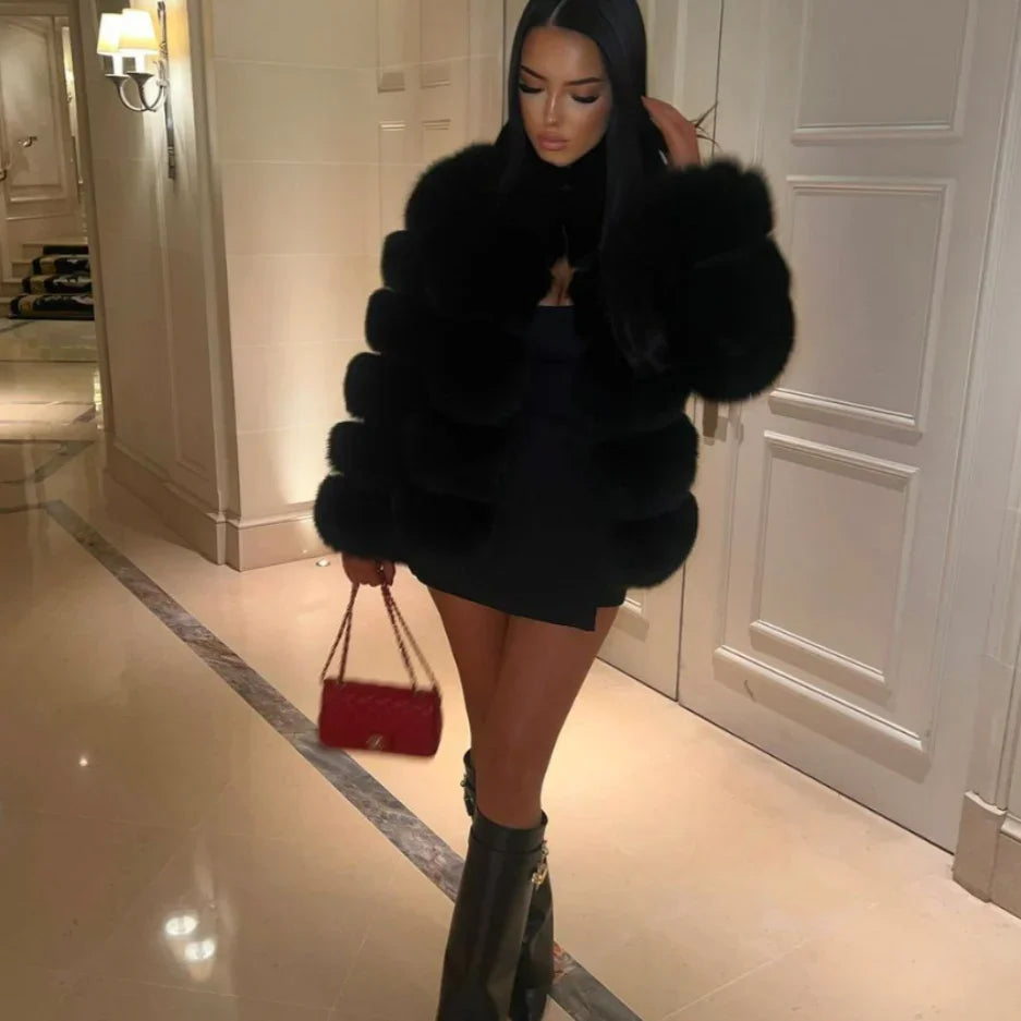 Women's Faux Fur Long Sleeve Jacket