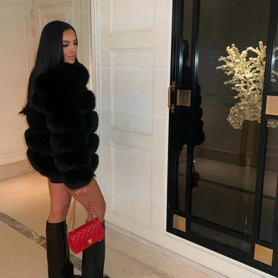 Women's Faux Fur Long Sleeve Jacket