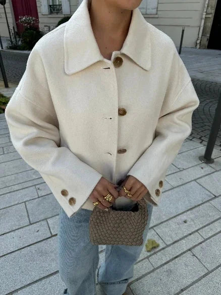 Modern Women's Oversized Jacket with Buttons
