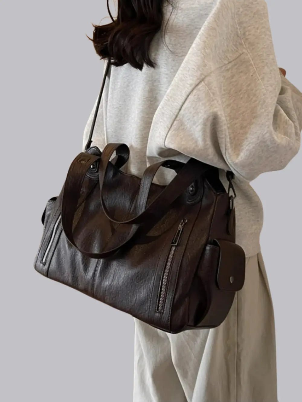 Duttini | Multi-Pocket Shoulder Bag, Adjustable Strap