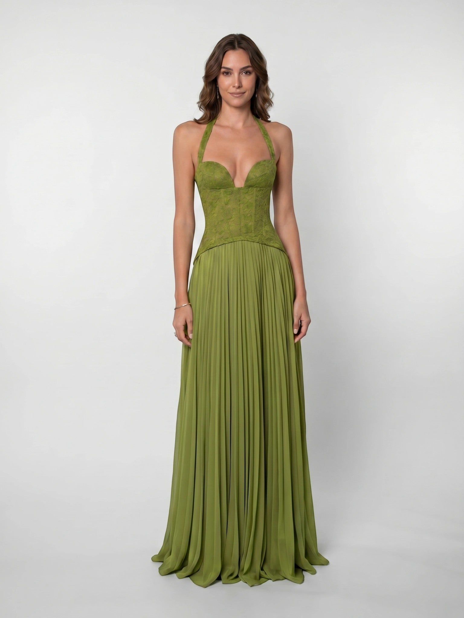 Women's Pleated Corset Maxi Dress | Elegant Flowing Summer Gown
