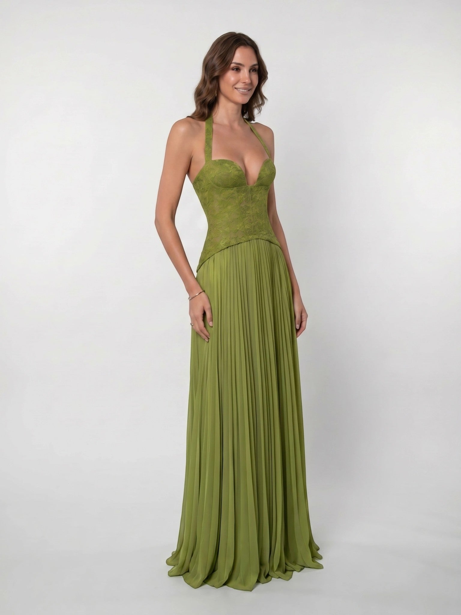 Women's Pleated Corset Maxi Dress | Elegant Flowing Summer Gown