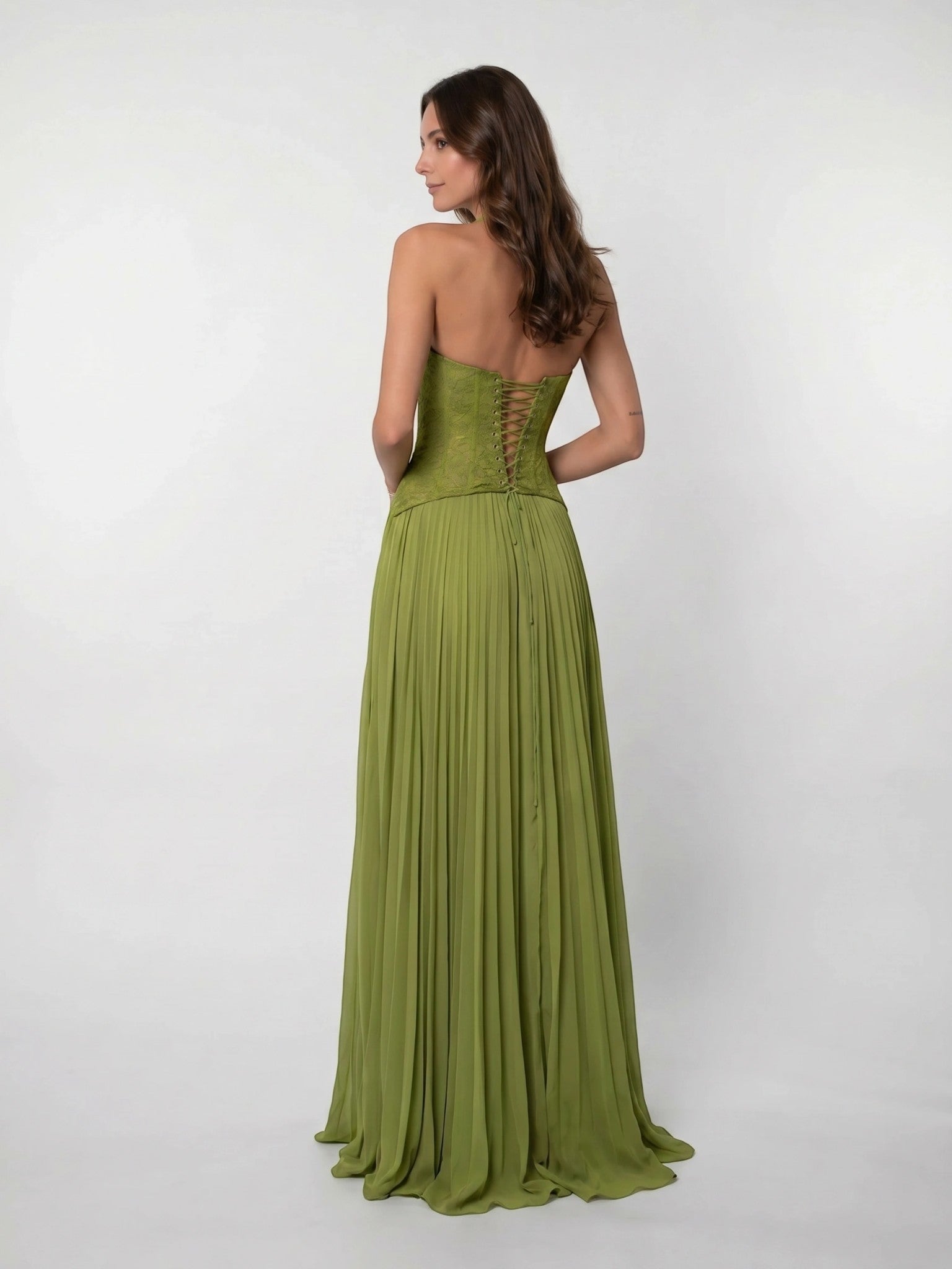 Women's Pleated Corset Maxi Dress | Elegant Flowing Summer Gown