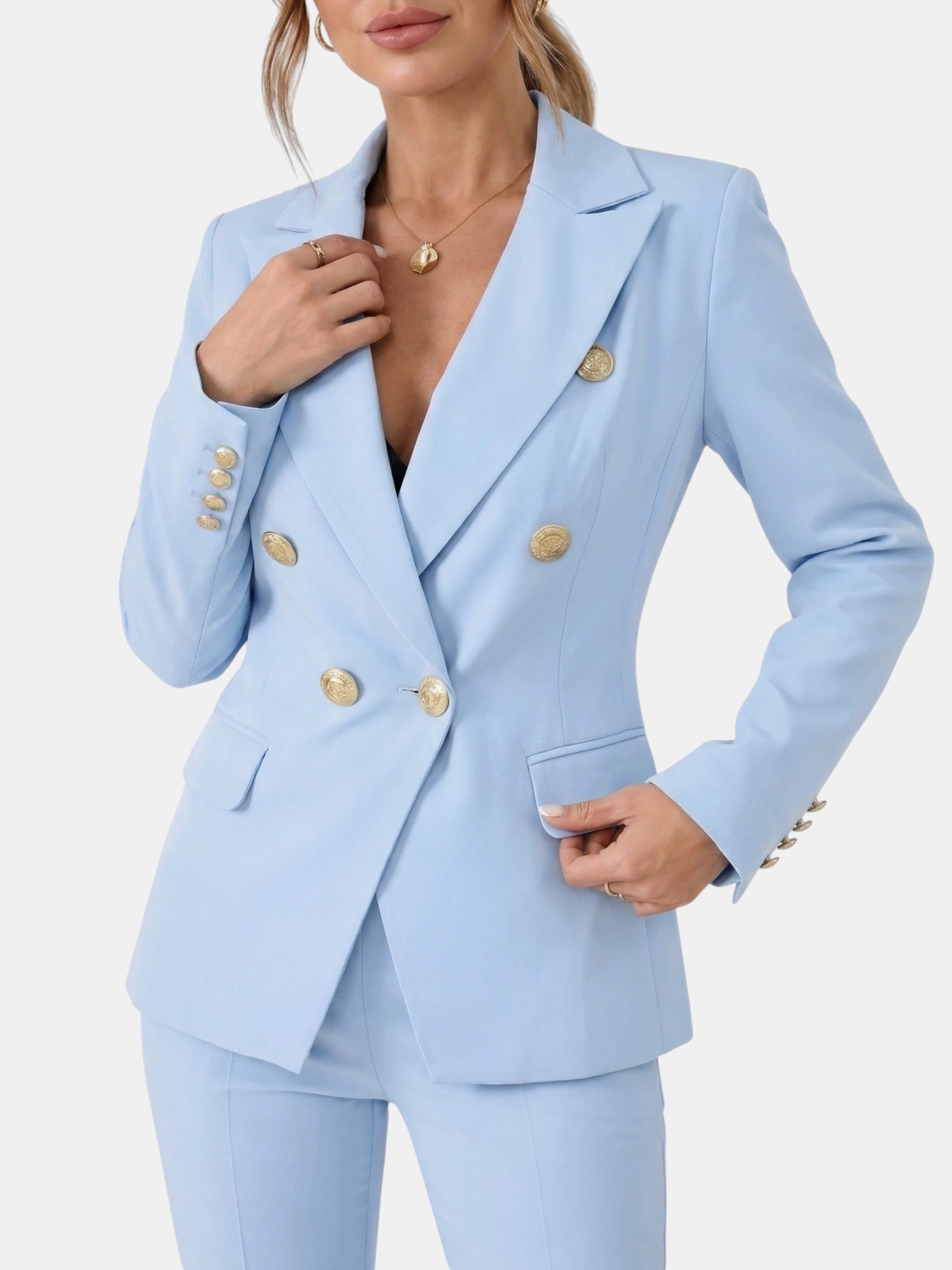 Women's Tailored Suit Set | Double-Breasted Blazer & Slim-Fit Trouser Co-Ord