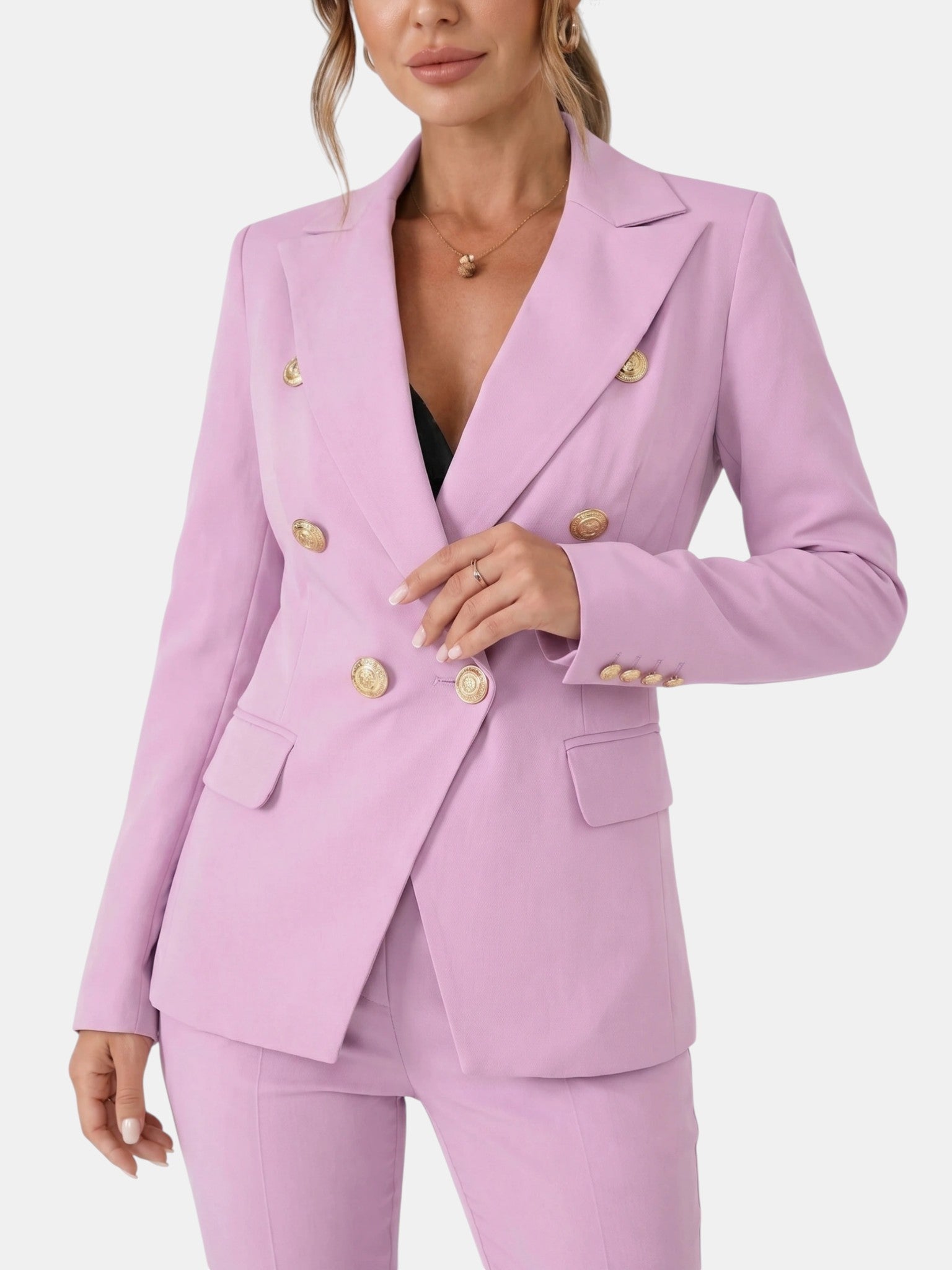 Women's Tailored Suit Set | Double-Breasted Blazer & Slim-Fit Trouser Co-Ord