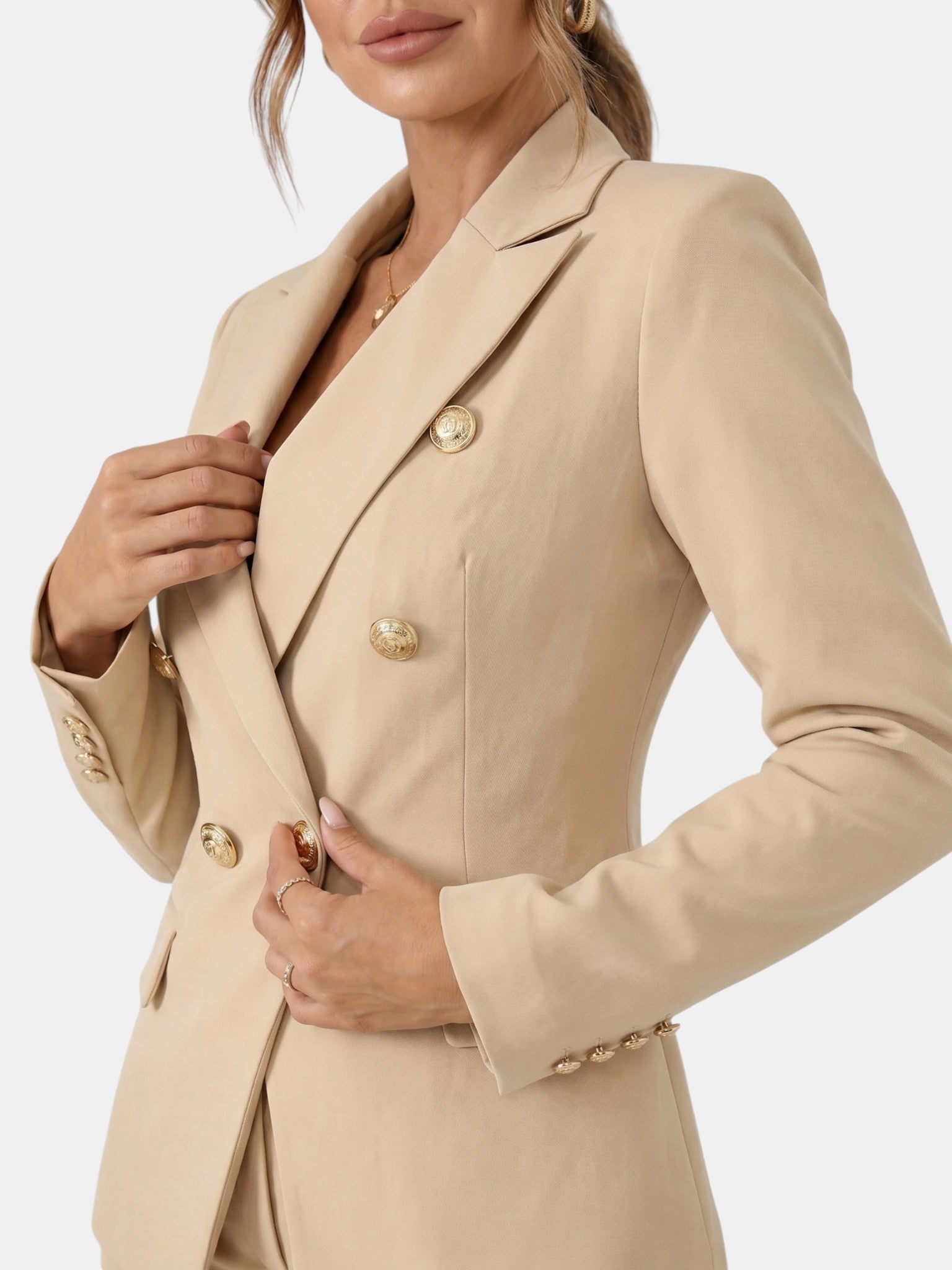 Women's Tailored Suit Set | Double-Breasted Blazer & Slim-Fit Trouser Co-Ord