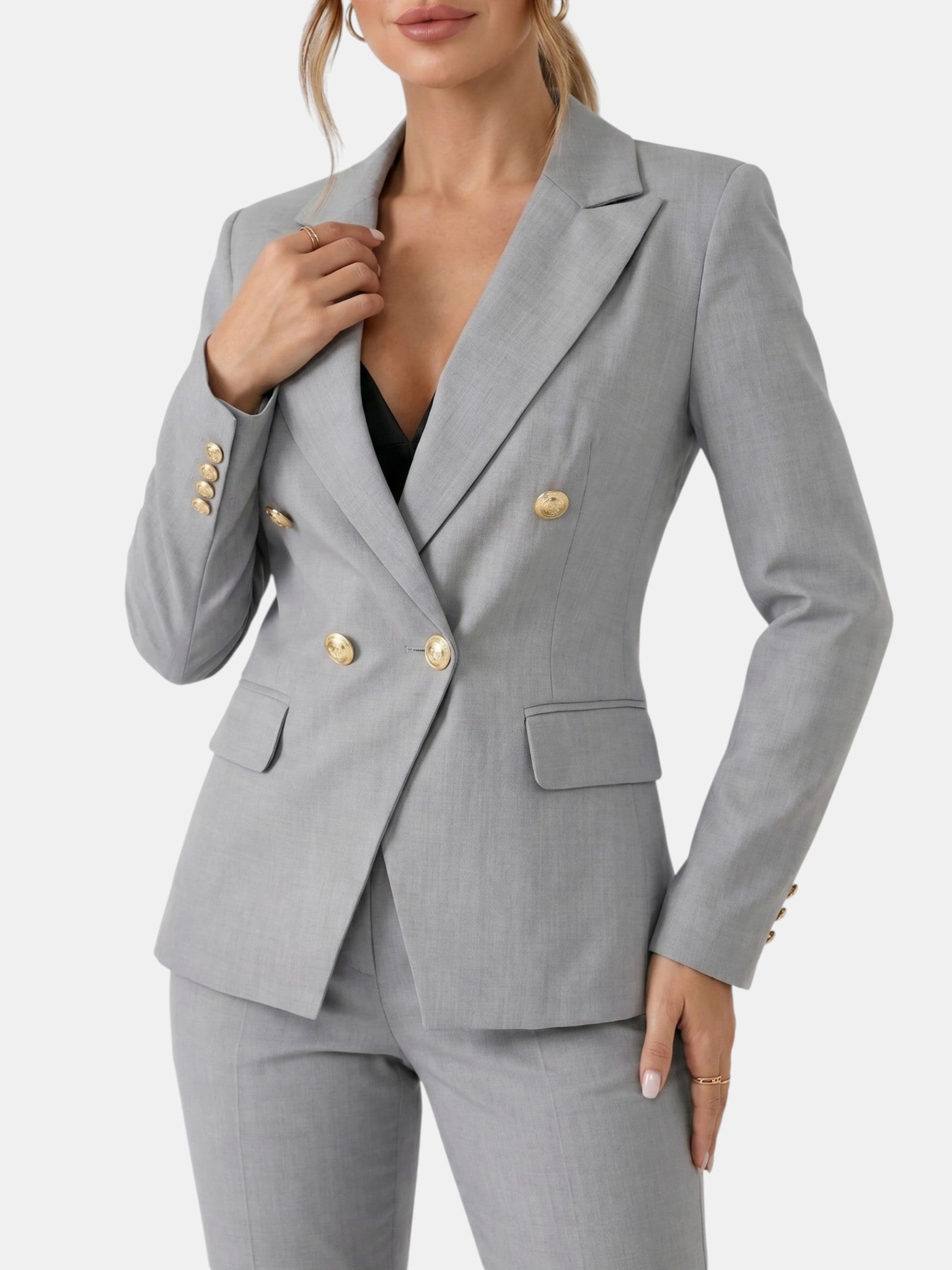 Women's Tailored Suit Set | Double-Breasted Blazer & Slim-Fit Trouser Co-Ord