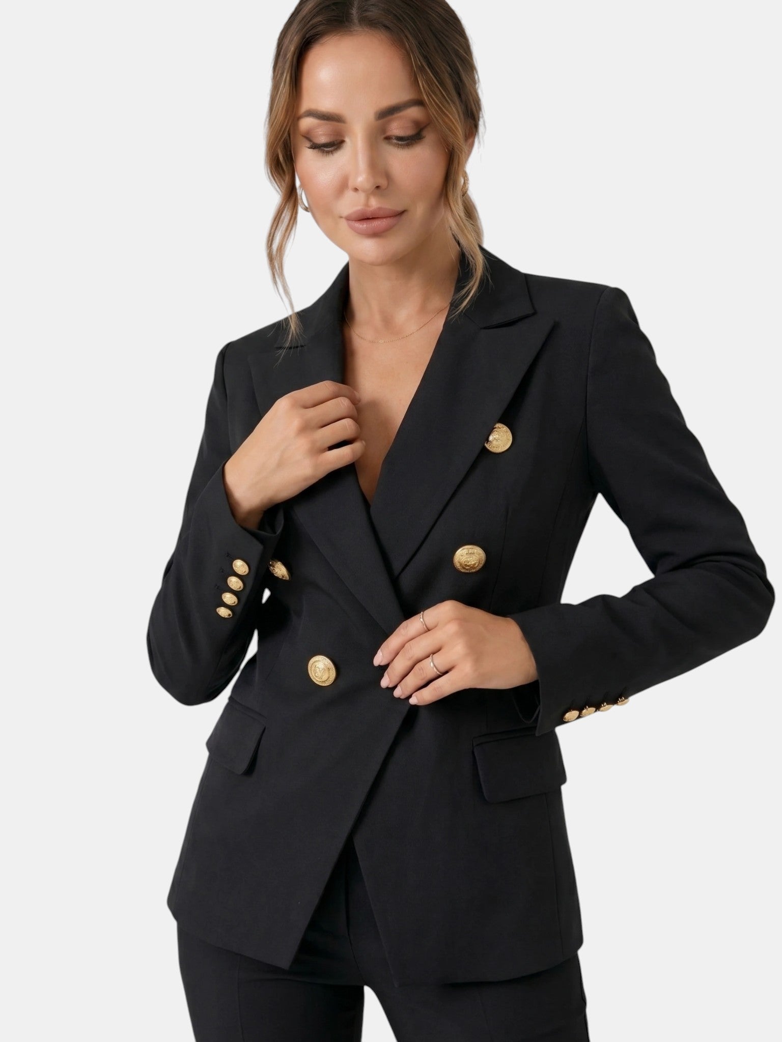 Women's Tailored Suit Set | Double-Breasted Blazer & Slim-Fit Trouser Co-Ord