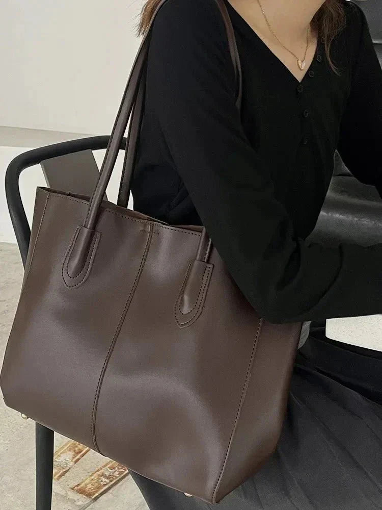Duttini | Vegan Leather Tote Bag – Spacious Everyday Handbag